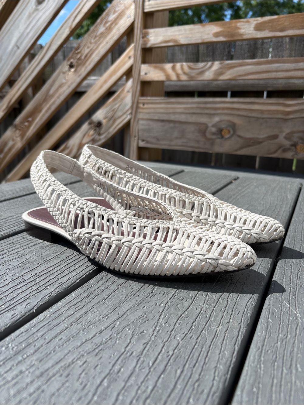 Madewell Harpor Slingback Flat in “Vintage Muslin” Color Size 10